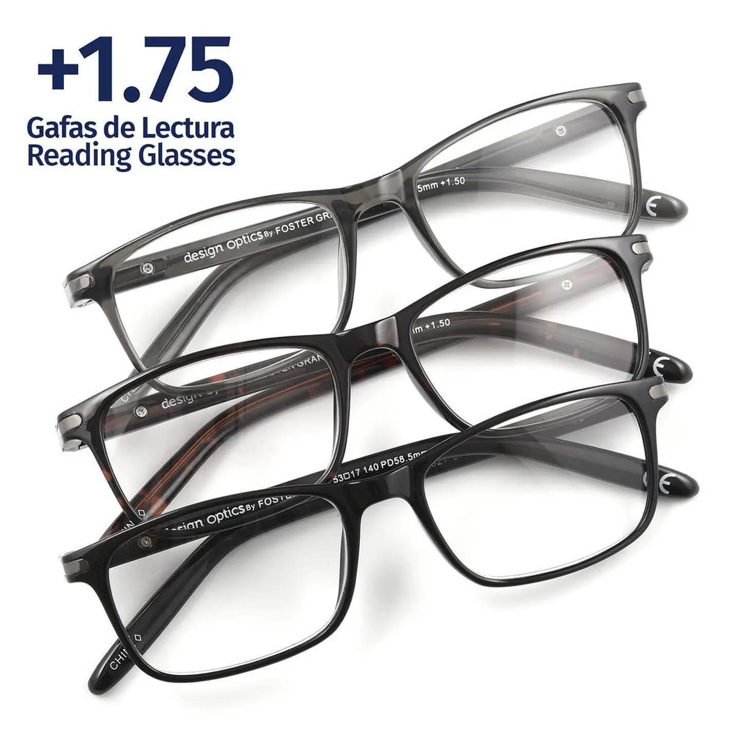 Foster Grant +1.75 Gafas de Lectura Cole Dax 3 Unid