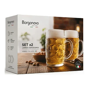 Borgonovo Set Jarros Cerveceros 2 Unid 0.5 L