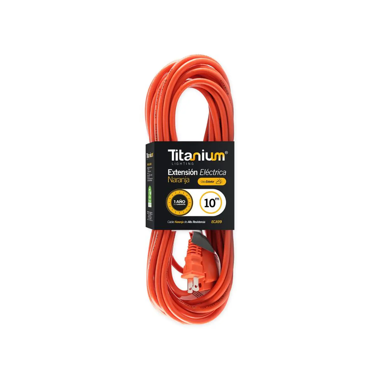 Extensión Titanium 10m 3 x 14 Naranja 3 Tomas