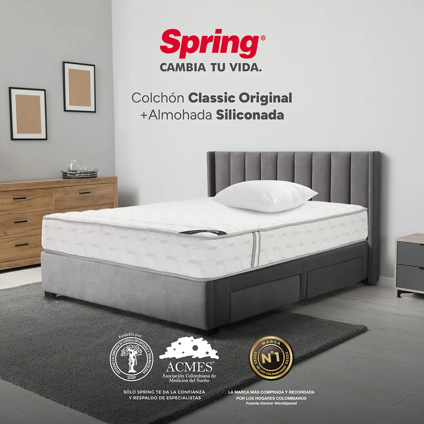 Colchon Classic de 120 x 190 24 Cm + Almohada