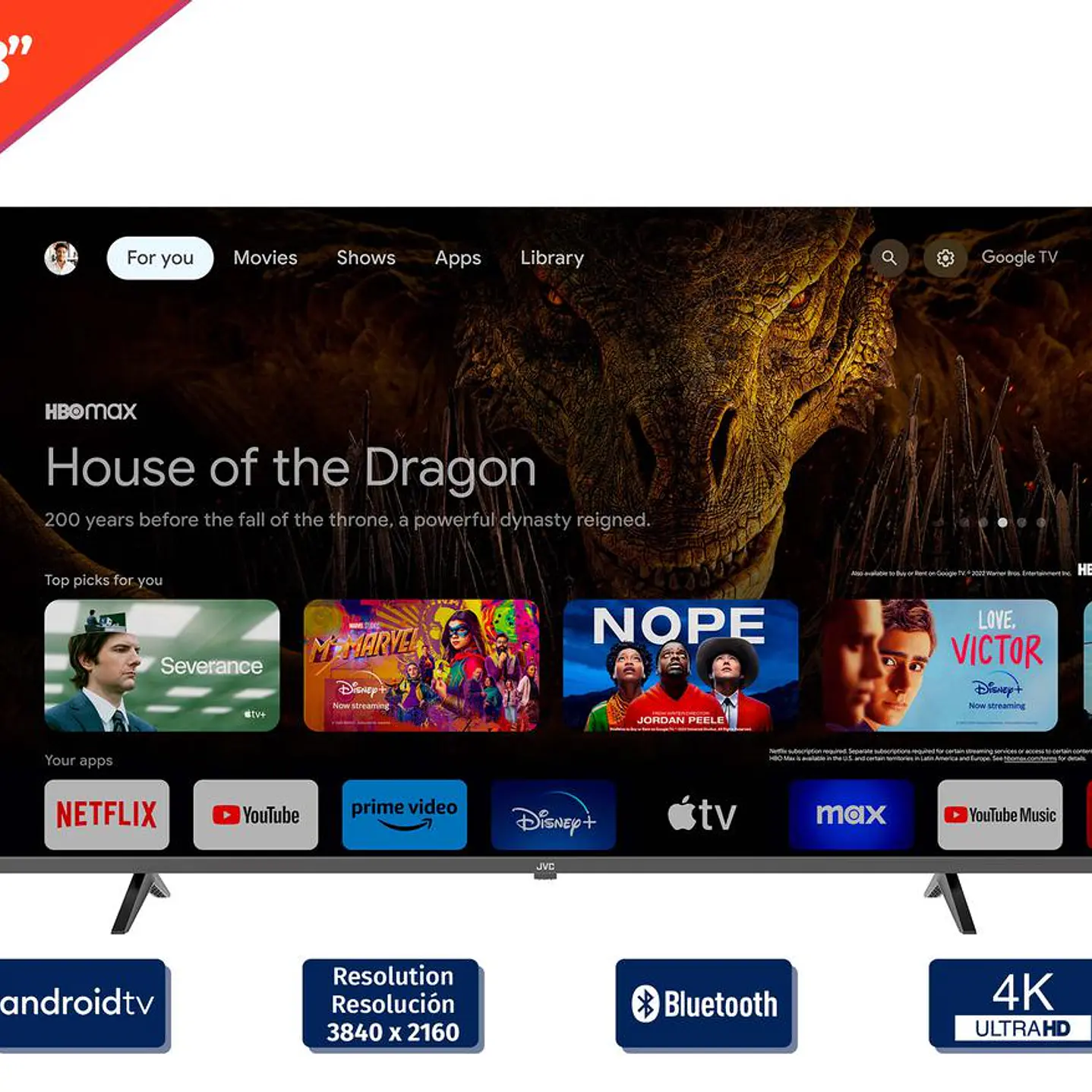 JVC 147 cm Pulg Smart 4K UHD Android TV L