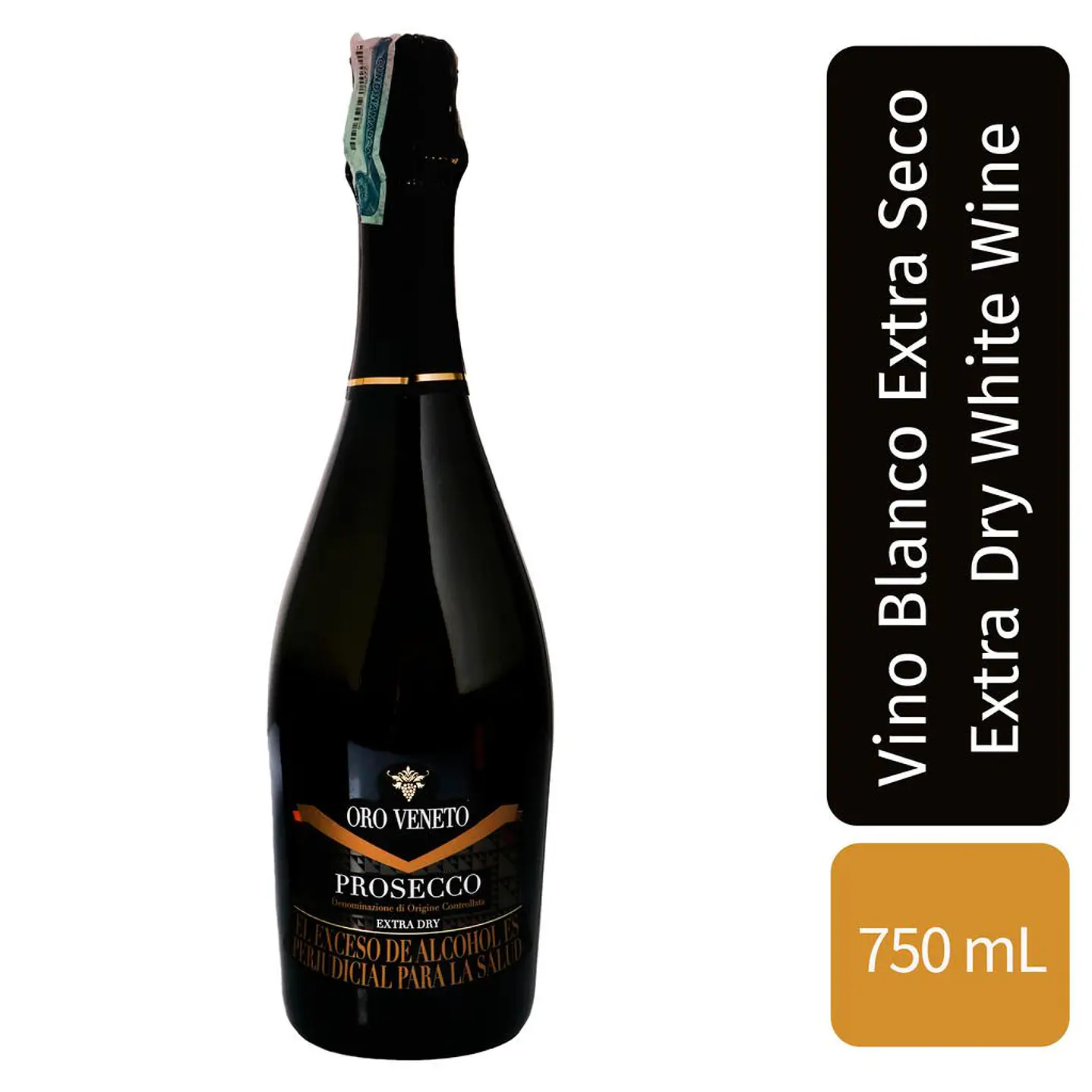 Oro Veneto Prosecco Botella Vino Tono Ácidos 750 mL