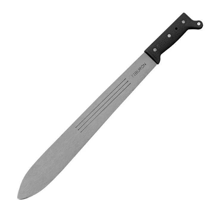 Machete 3 Canales Pulido Plástico Negro Tiburón 721 22