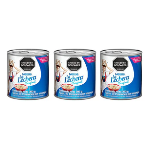 La Lechera Leche Condensada Azucarada 3 Unid 393 g