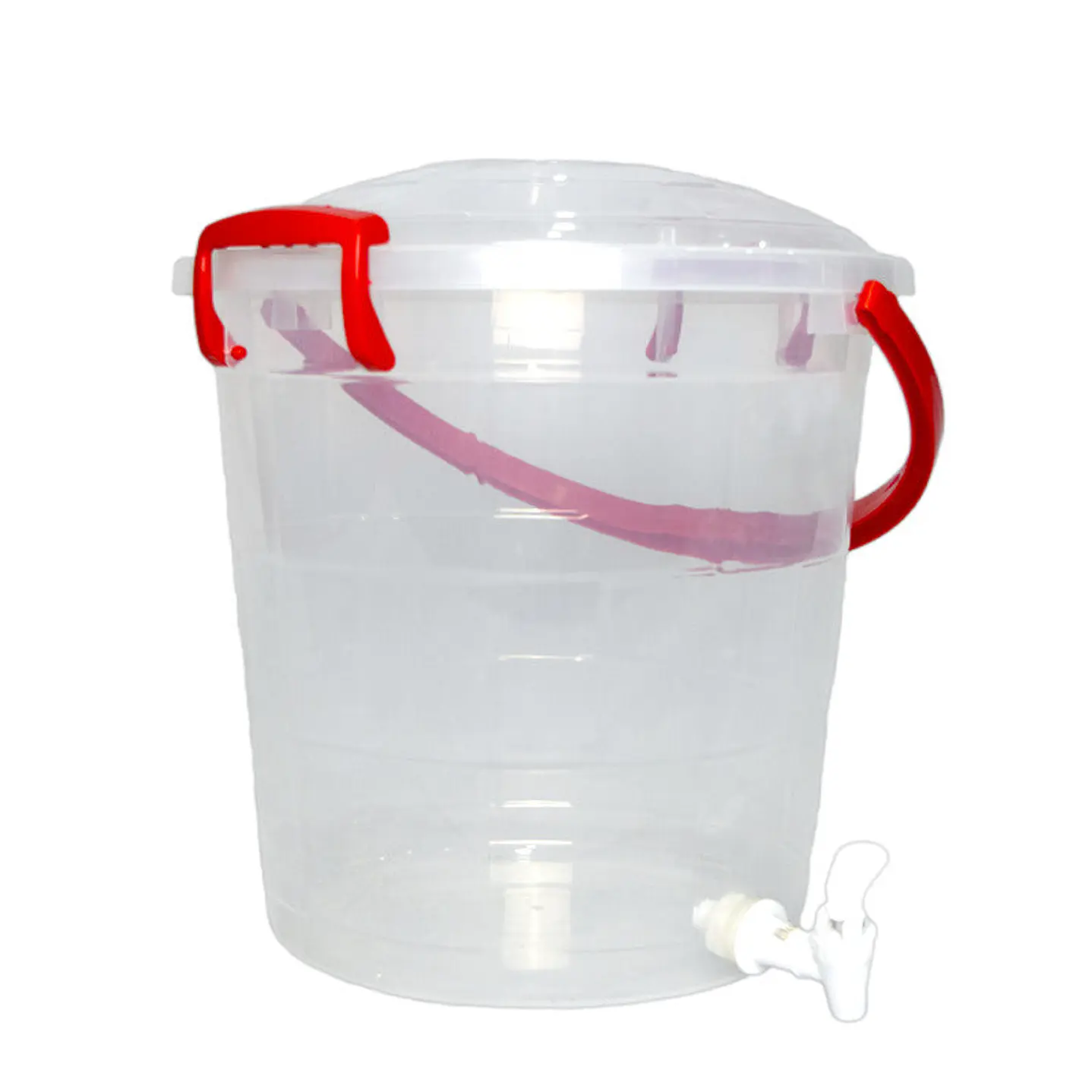 Balde Fantasía con Canilla 15 L Transparente Rojo