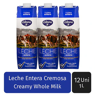 Alpina Leche Entera 12 Unid 1 L