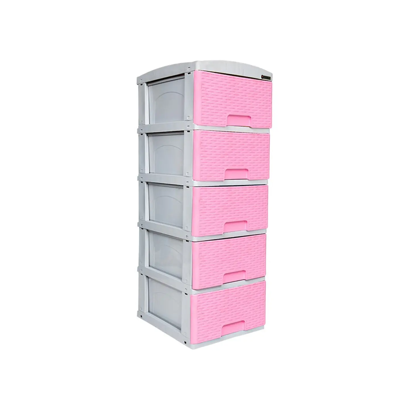 Practimueble Pequeño x 5 Cajones Rattan Rosa Gris