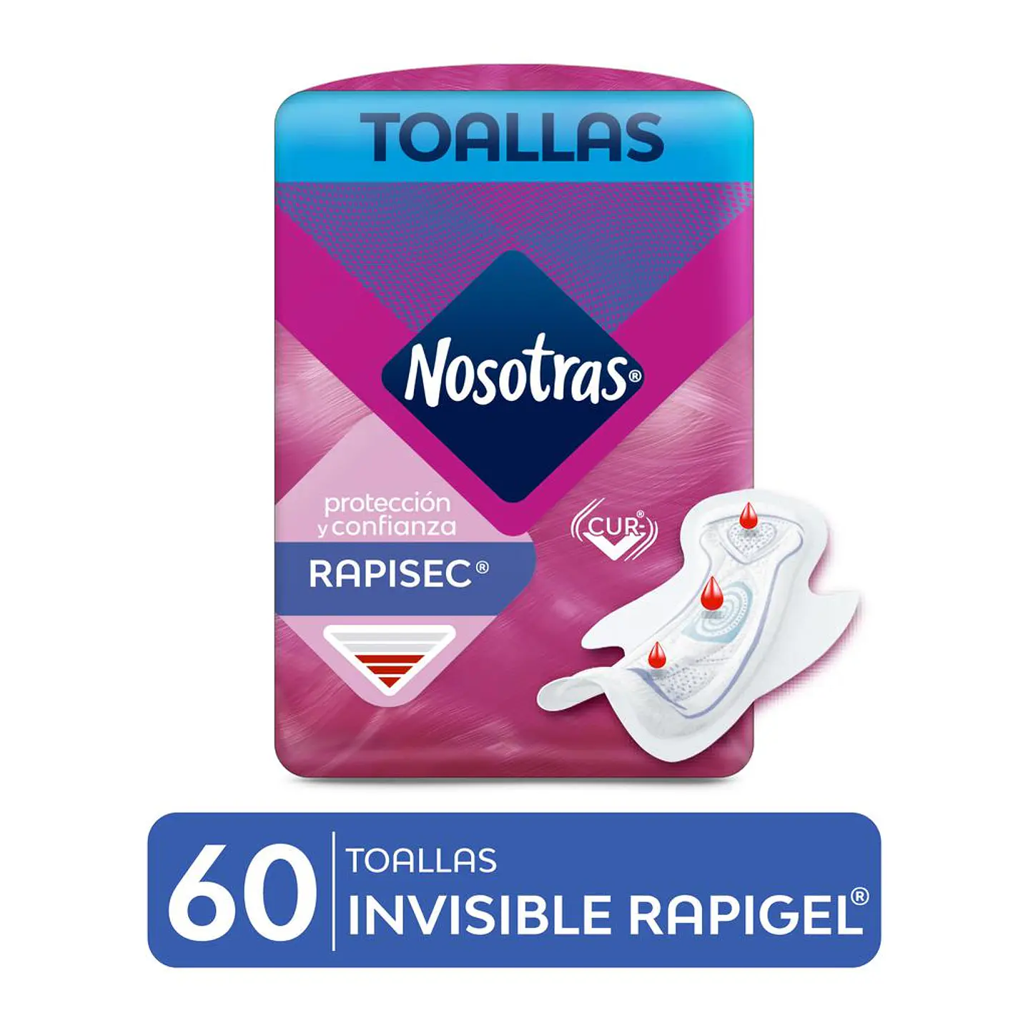 Nosotras Invisibe Rapigel Toallas 60 Unid