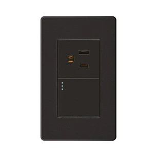 Toma + Interruptor Plus Negro