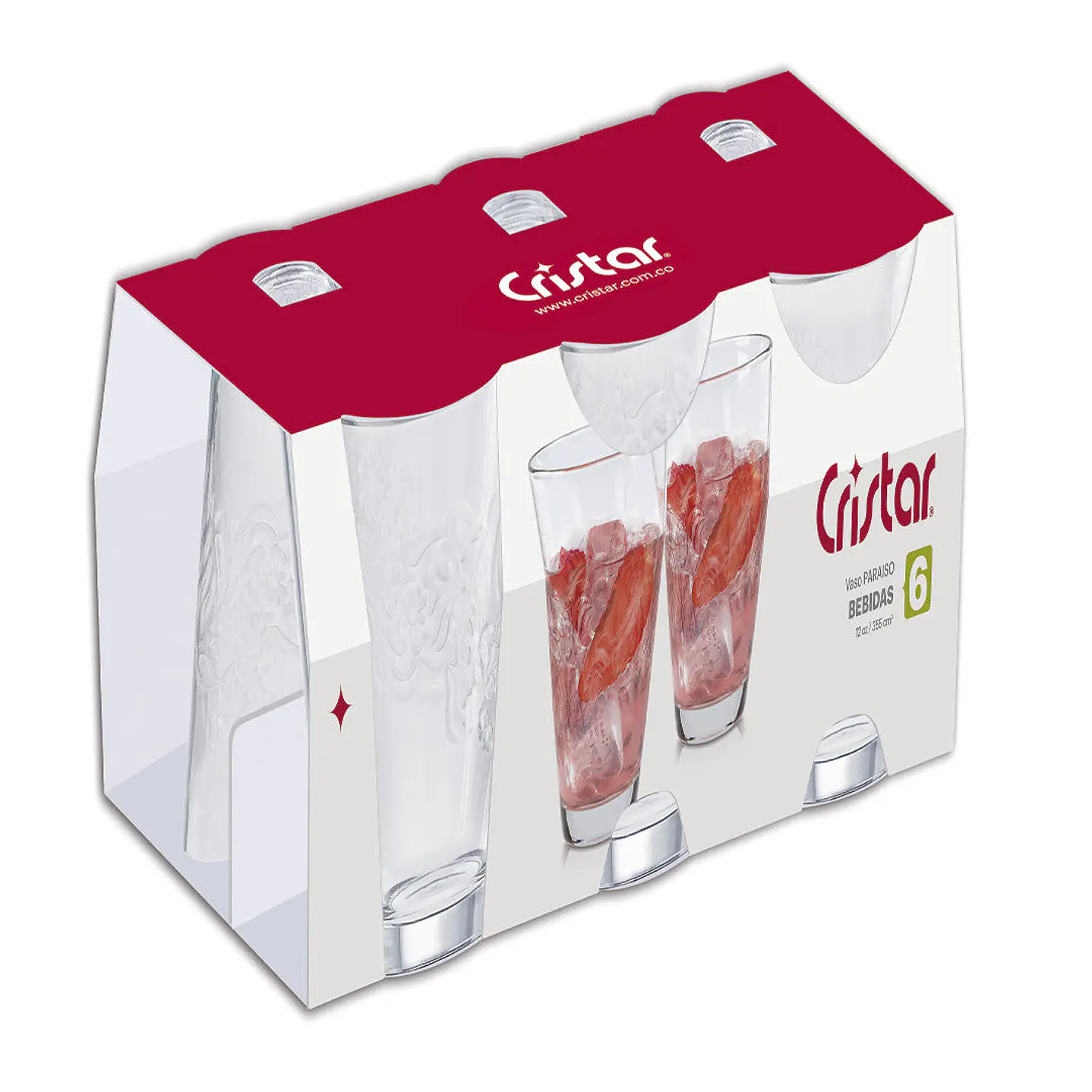 Vaso Paraíso Bebidas 8 Canastilla x 6 Und