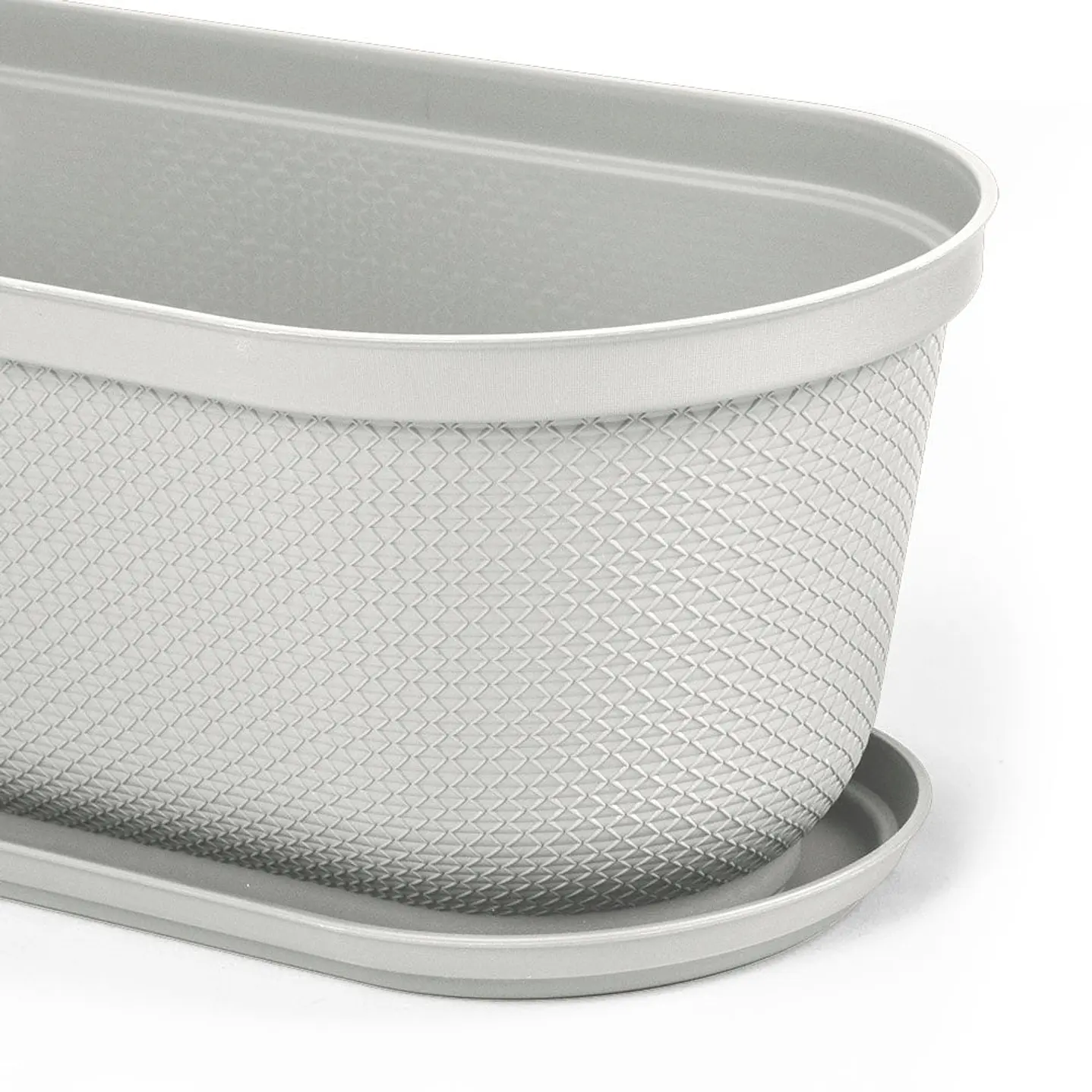 Matera Oval Rafia de 6 Cm Gris Hielo