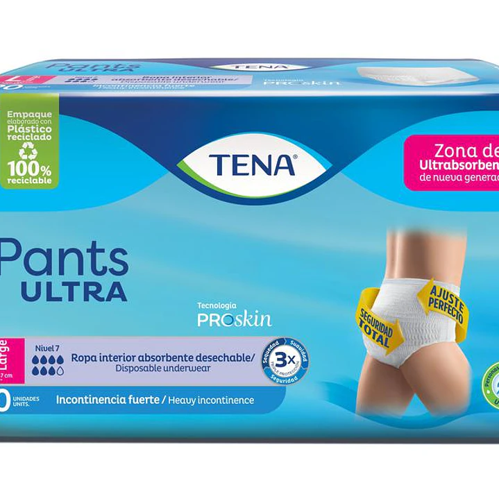 Tena Pants Ultra Pañales Desechables Adultos Talla L 20 Unid