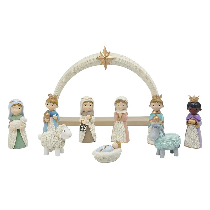 Members Selection Juego Pesebre Resina Decoración 10 Pzas