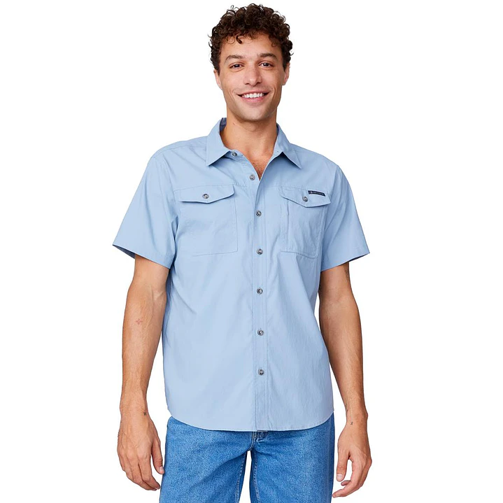 Free Country Camisa de Manga Corta en Nailon Hombre