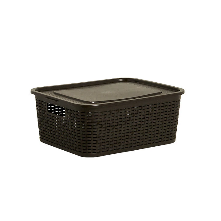 Canasta Rattan Ecored 8 Lt Cafe