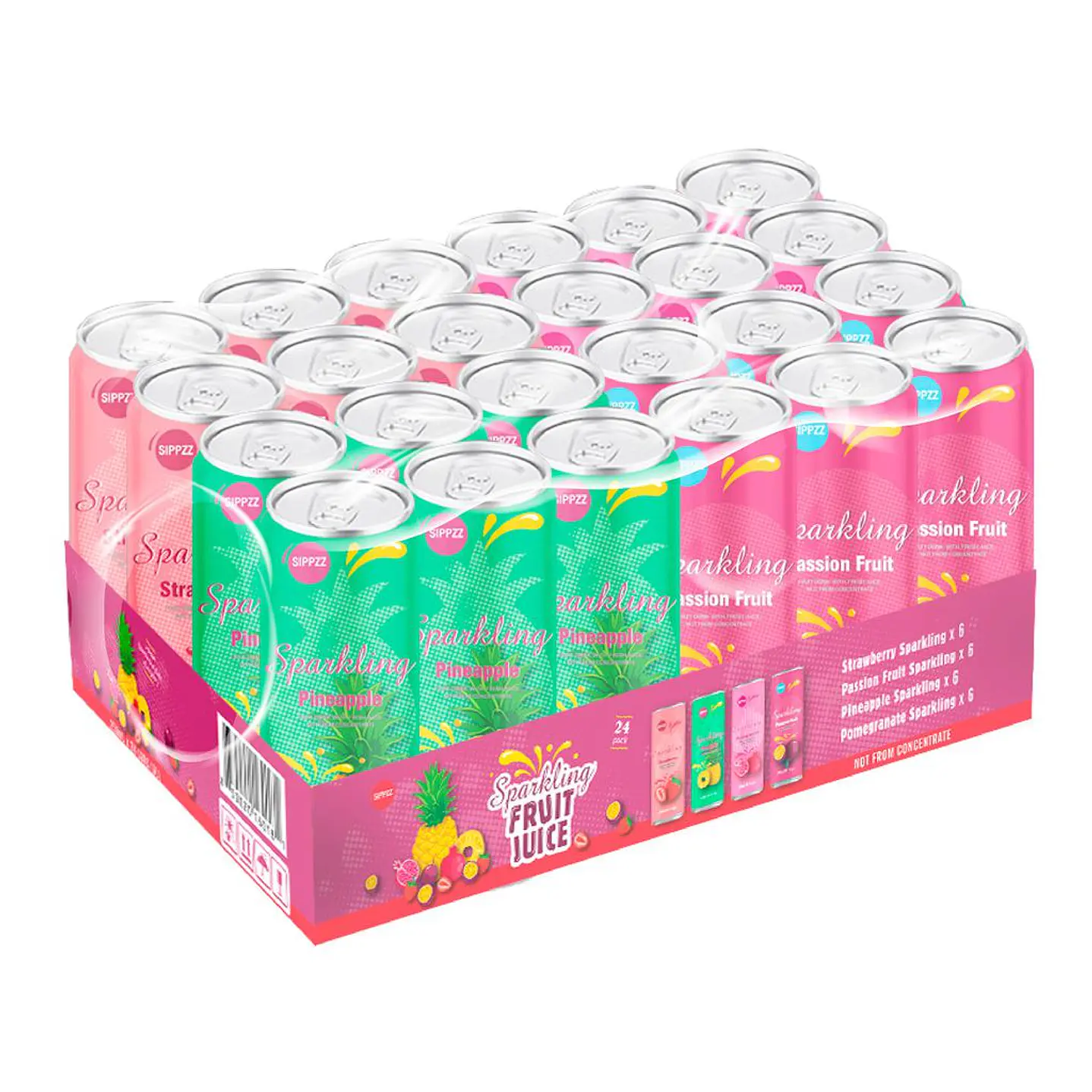 SIPPZZ Jugos con Gas y Sabores Surtidos 24 Unid 250 mL