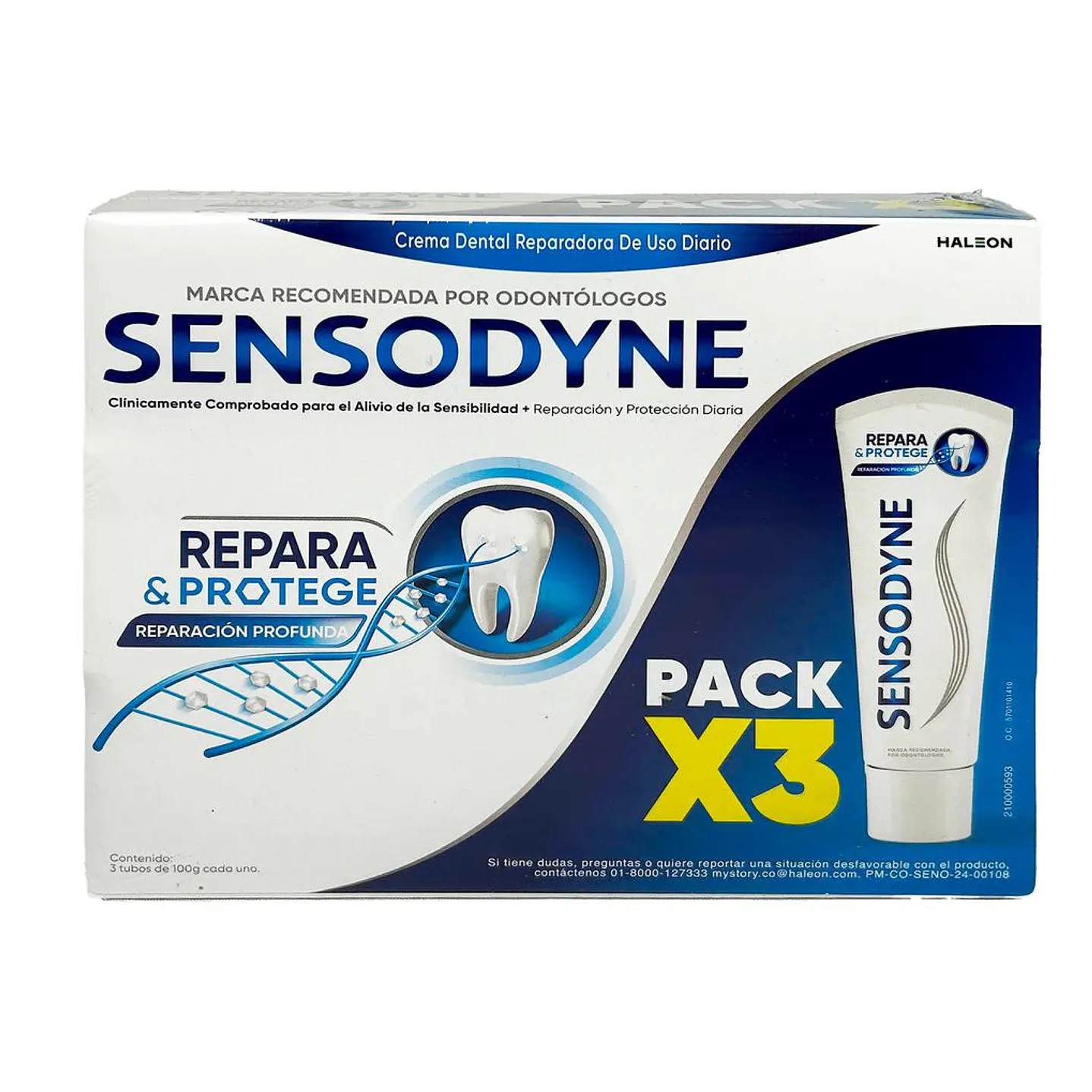Sensodyne Crema Dental para Sensibilidad Dental 3 Unid 100 g