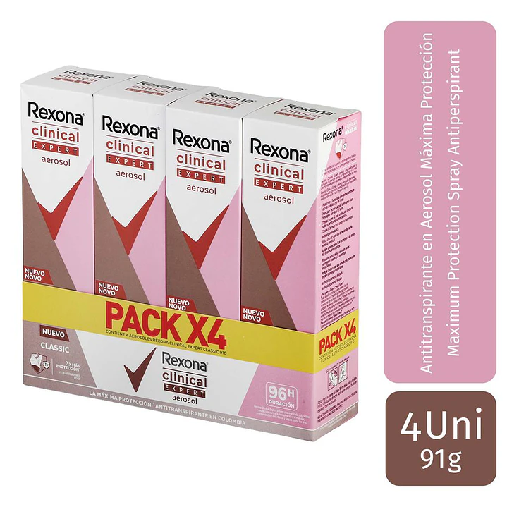 Rexona Clinical Expert Aerosol 4 Unid 91 g