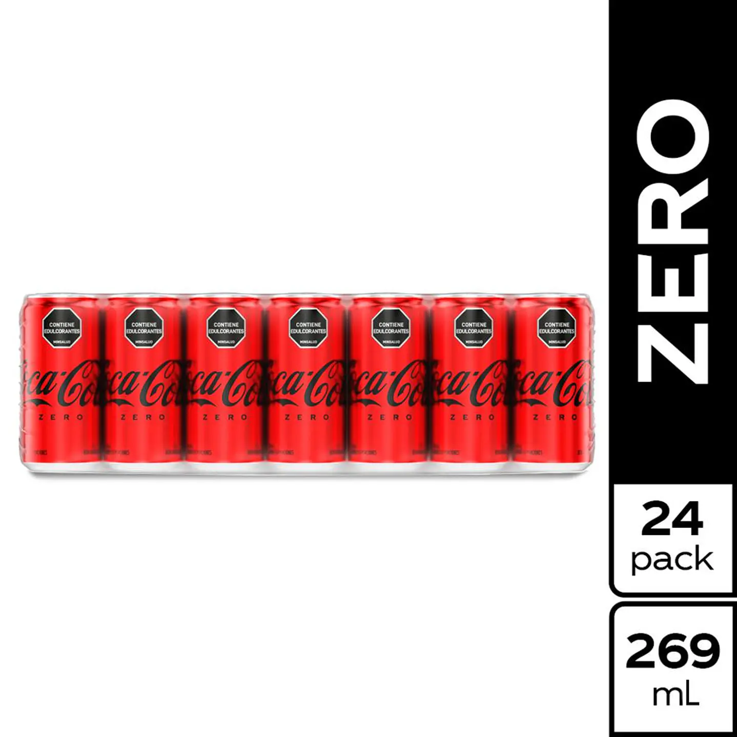 Coca Cola Zero Gaseosa en Lata 24 Unid 269 mL