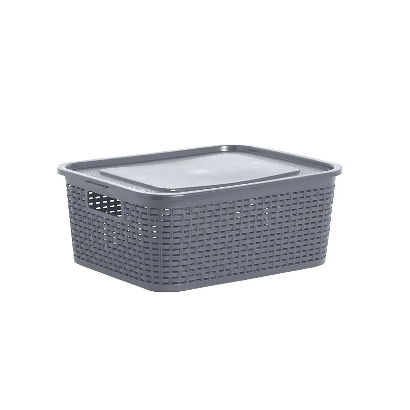 Canasta Rattan Ecored 8 Lt Gris