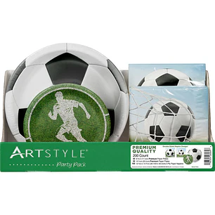 ArtStyle Platos Desechables con Diseño de Fútbol 200 Unid