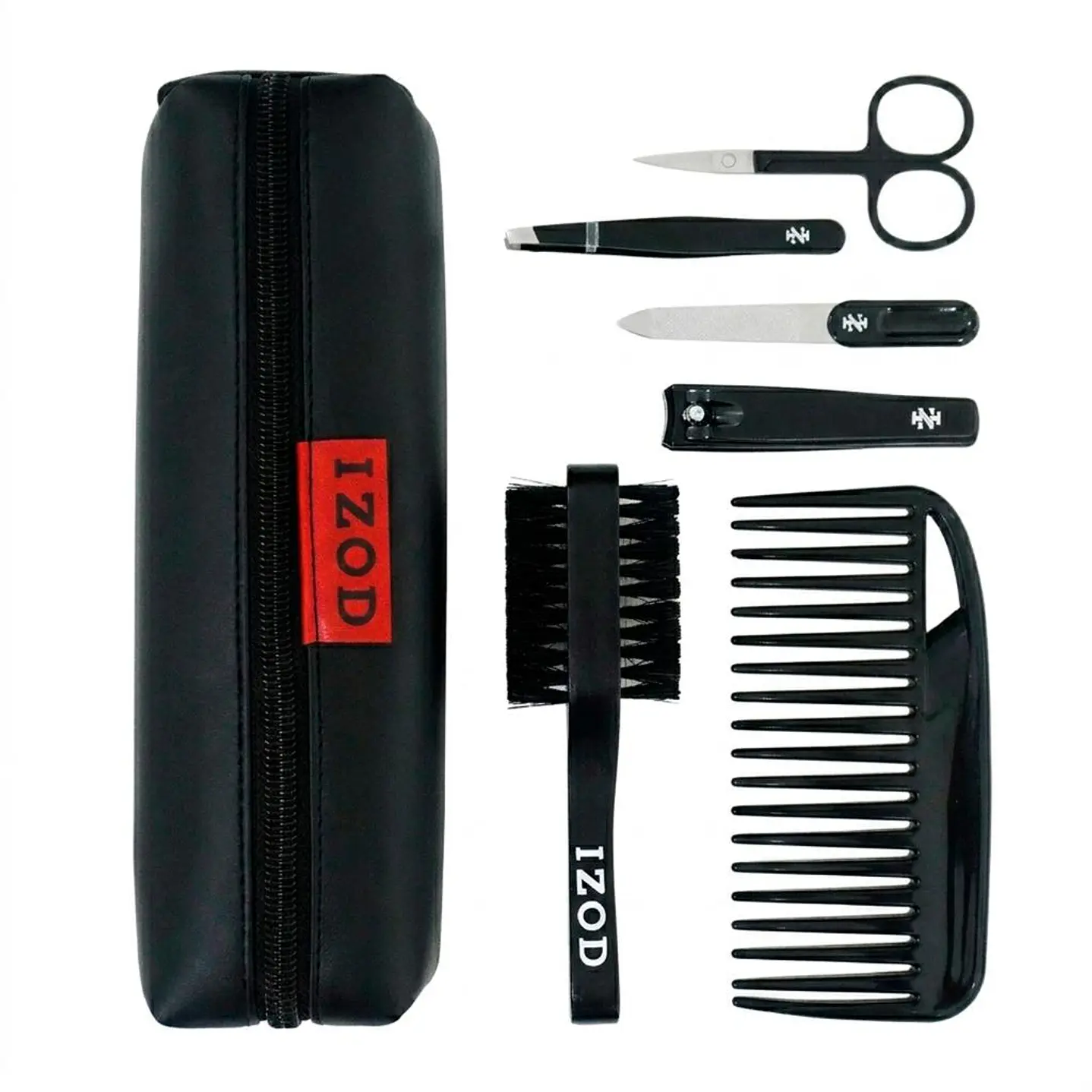 Izod Set Regalo Accesorios Aseo Personal Color Negro 7 Pzas