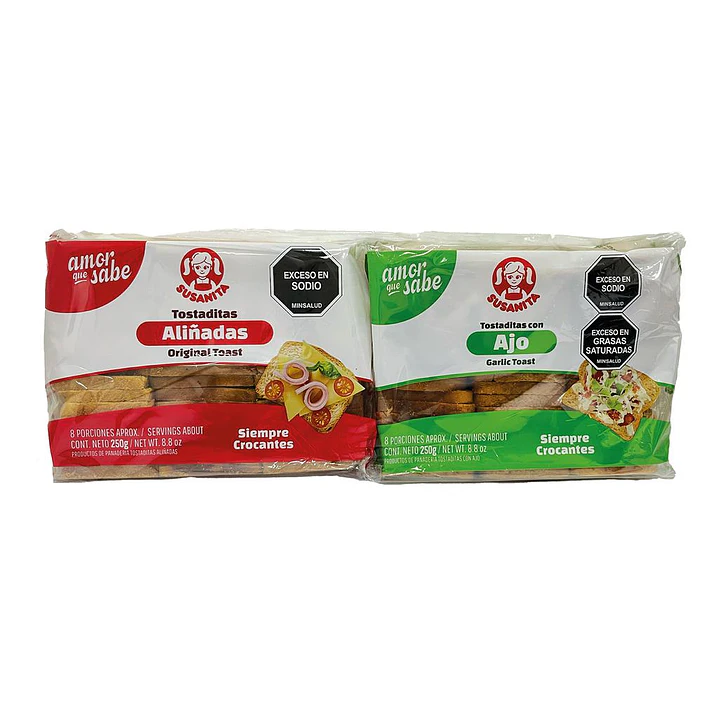 Susanita Tostaditas Originales y con Ajo 2 Unid 250 g