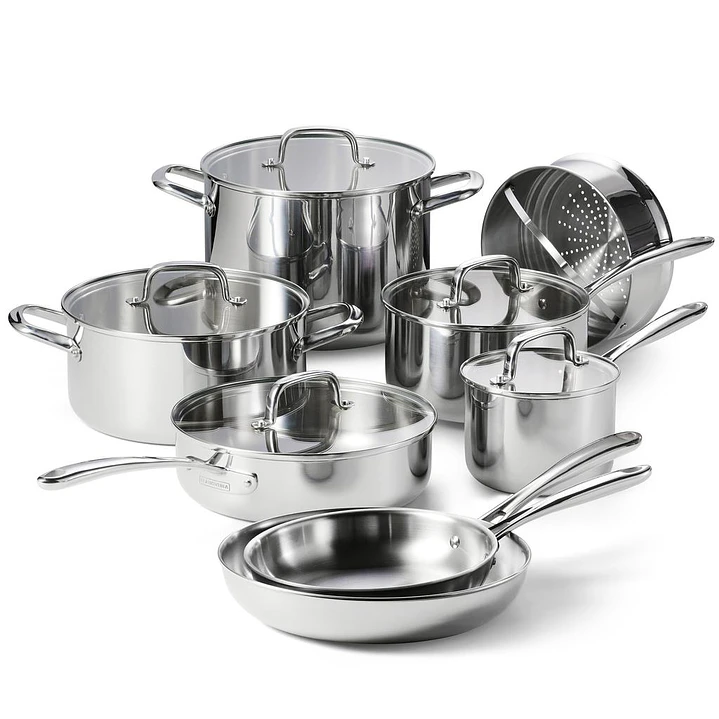 Tramontina Juego de Batería Cocina Acero Inoxidable 13 Pzas