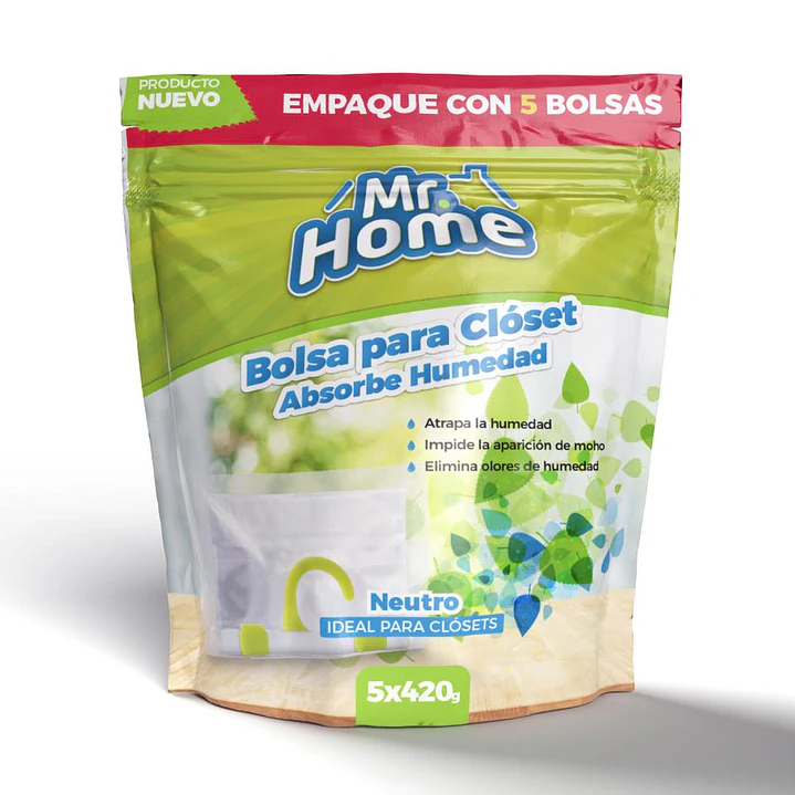 Mr. Home Bolsa para Closet Absorbente Humedad 5 Unid 420 g