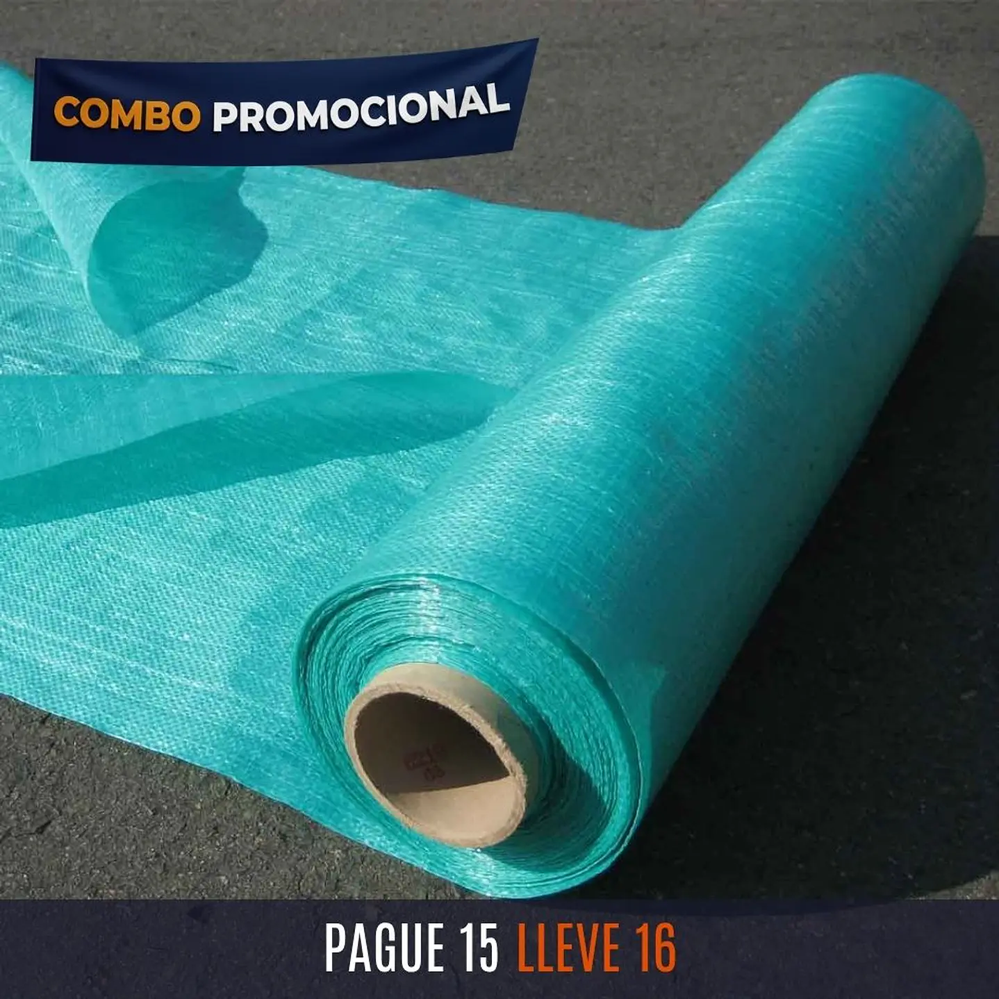 Combo Tela Polipropileno Verde 2 x 100 m Pague 15 Lleve 16