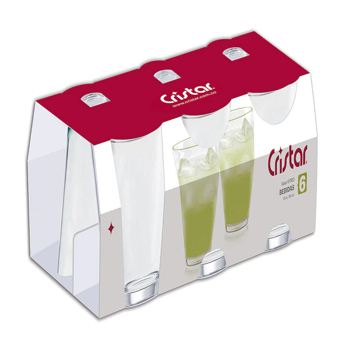 Vaso Vitro Bebidas 8 Canastilla x 6 Und