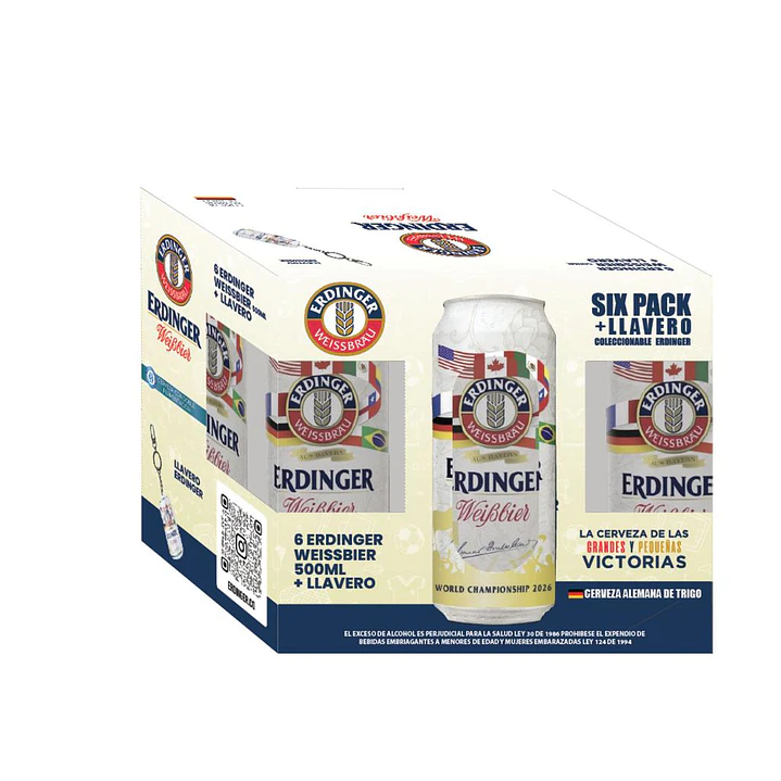 Erdinger Gift Pack Cerveza Surtida 6 Unid 500 mL + 1 llavero