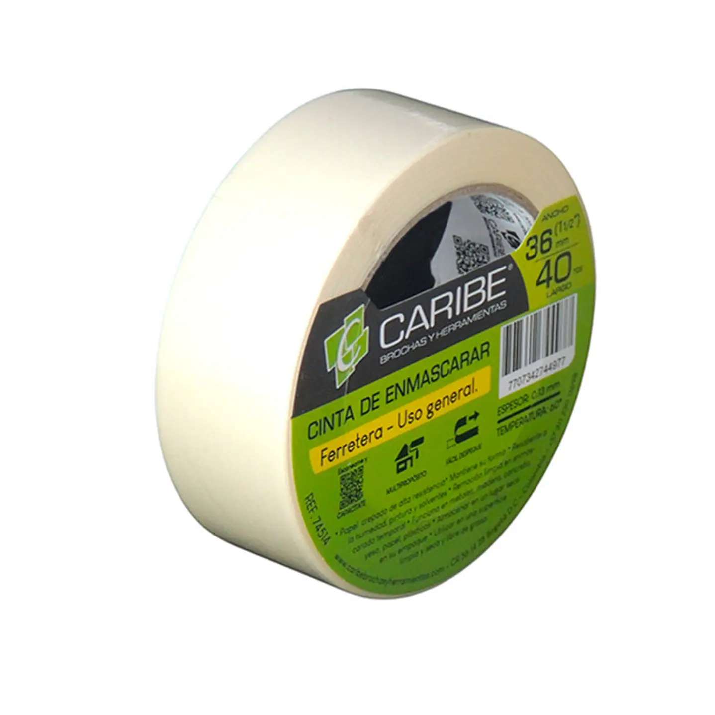 Cinta de Enmascarar Caribe 36 MM x 40YD Beige