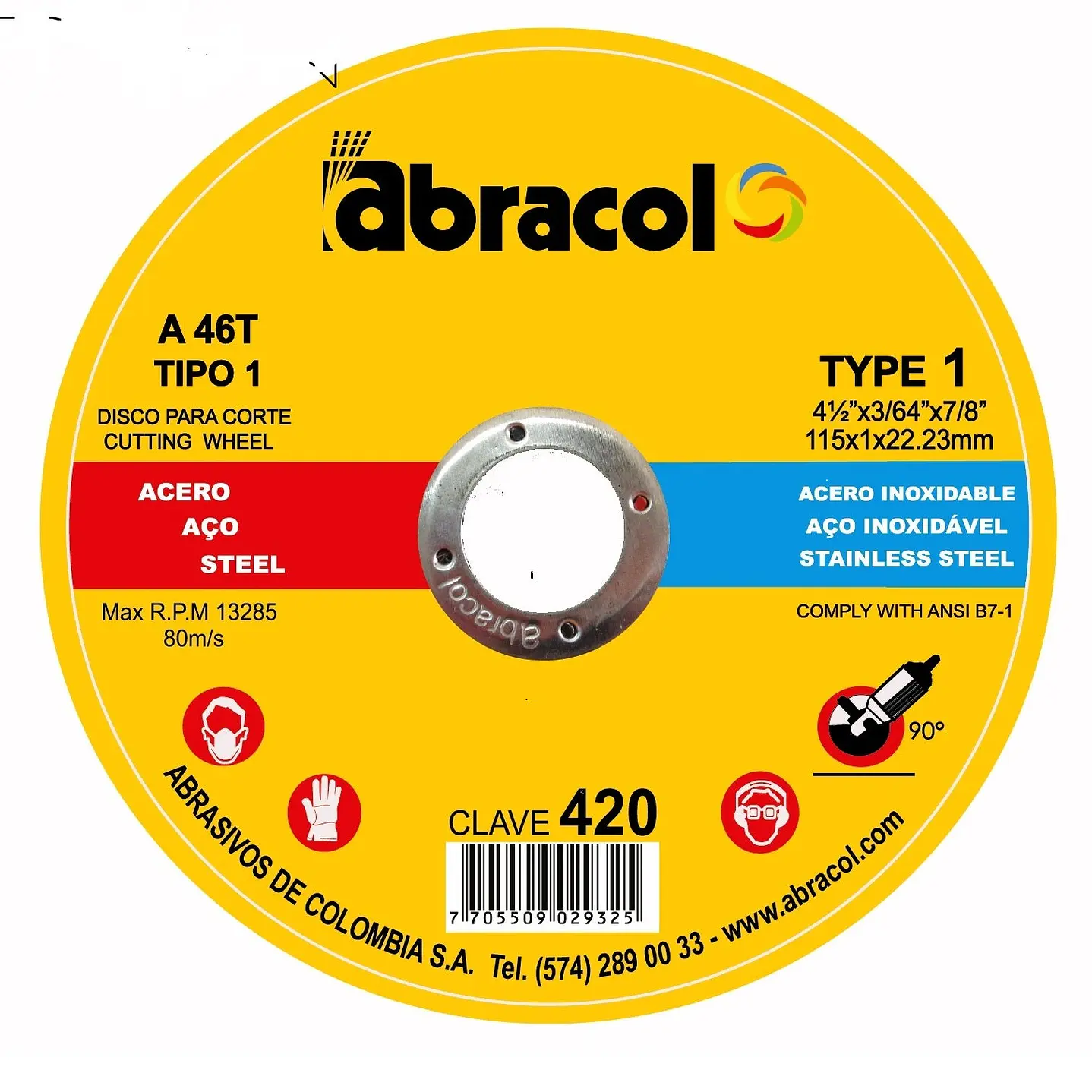 Disco Corte Fino A46T 4 1 2 x 3 64 x 7 8