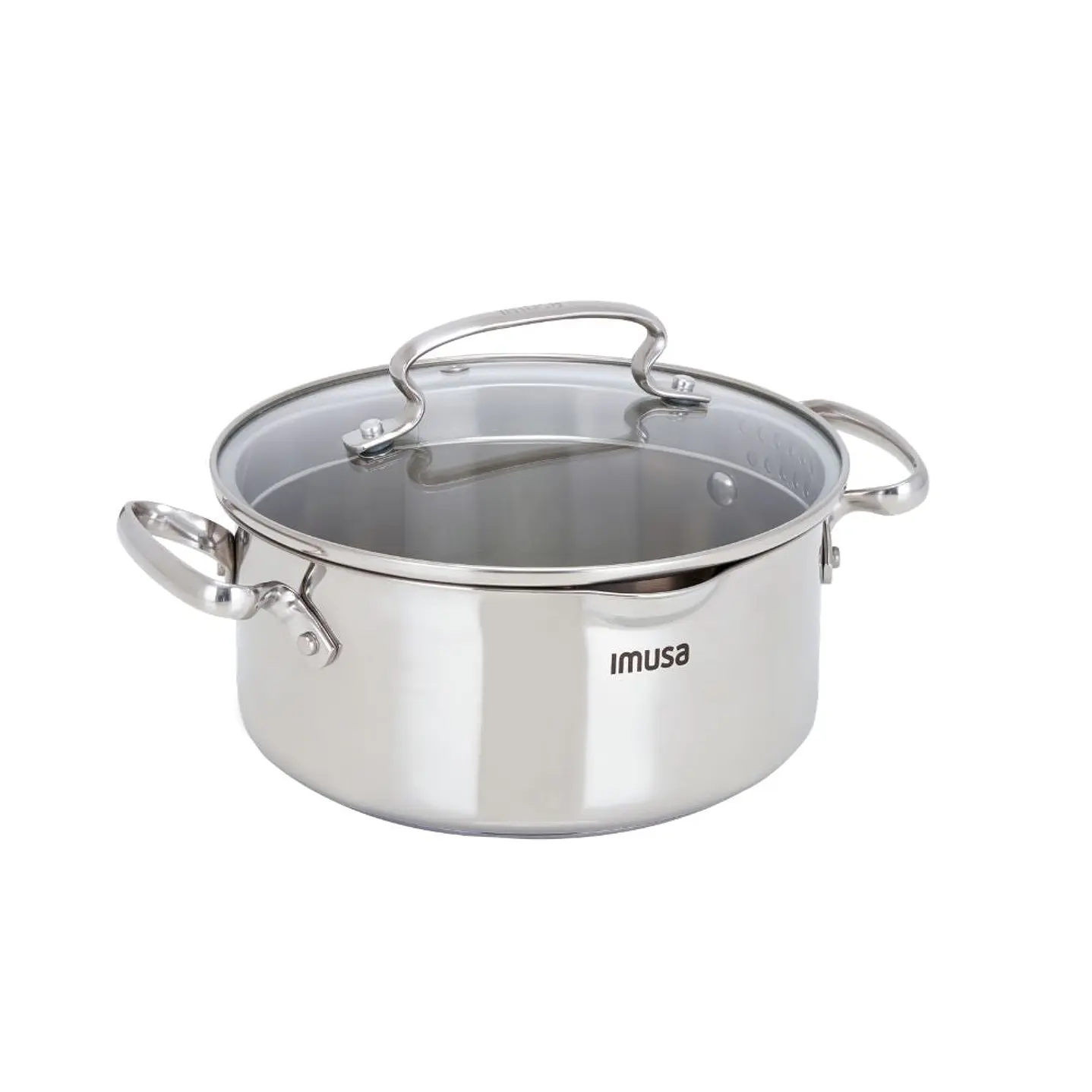 Olla IMUSA Smart 20 cm con Tapa de Vidrio