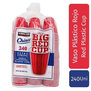 Kirkland Signature Vasos Rojos Extra Fuertes 240 Unid 532 mL