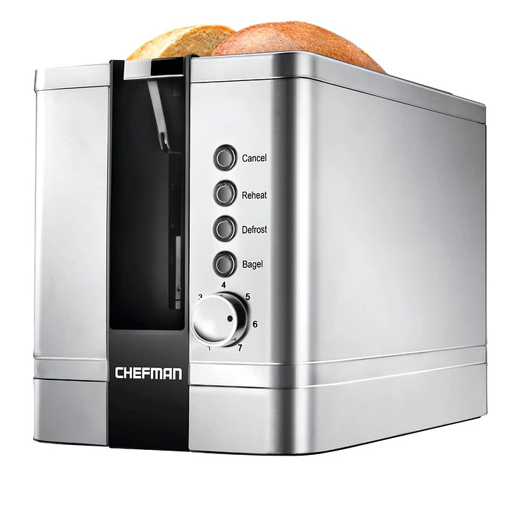 Chefman Tostadora Acero 2 Rebanadas 7 Configuraciones