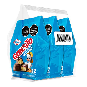 Gansito Mini Bizcocho Crema Cobertura Chocolate 3 Unid 240 g