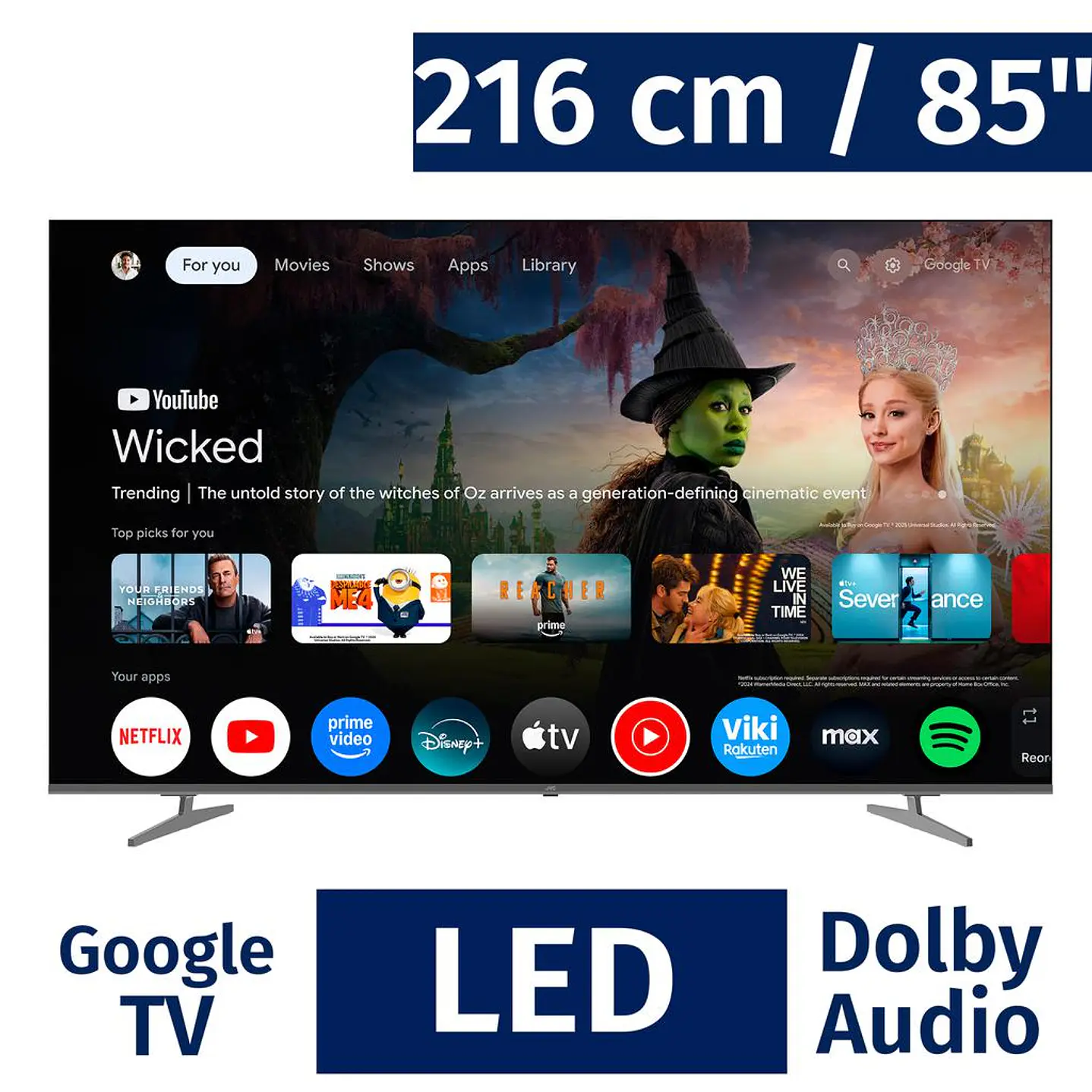 JVC 215.9 cm Pulg Smart Google 4K LED UHD TV L