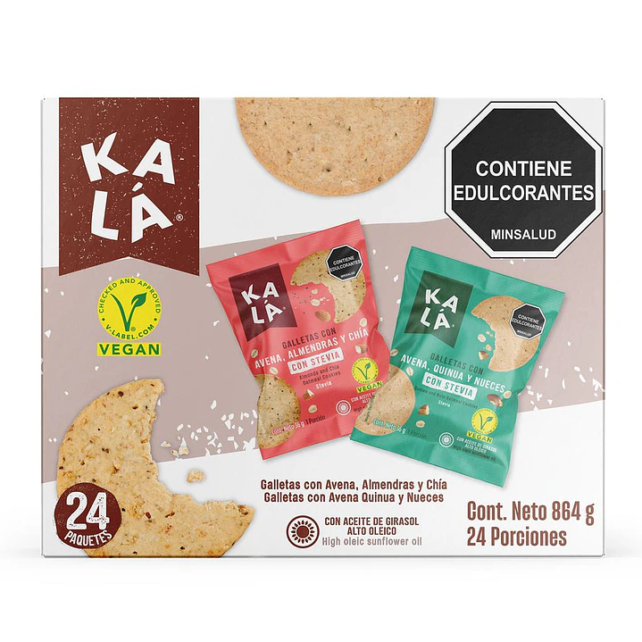 Kalá Galletas de Avena Variadas 24 Unid 864 g