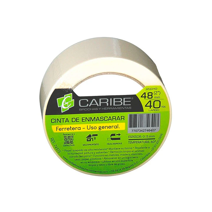 Cinta de Enmascarar Caribe 48 MM x 40YD Beige