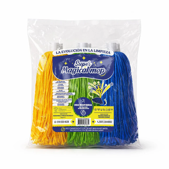 Super Magical Mop Traperos de Microfibra 3 Unid