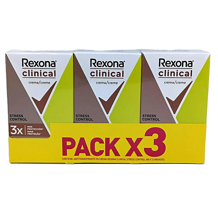 Rexona Clinical Desodorante en Crema 3 Unid 48 g