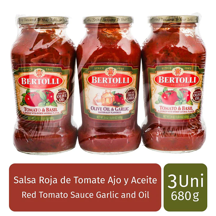 Bertolli Salsa para Pasta 3 Unid 680 g