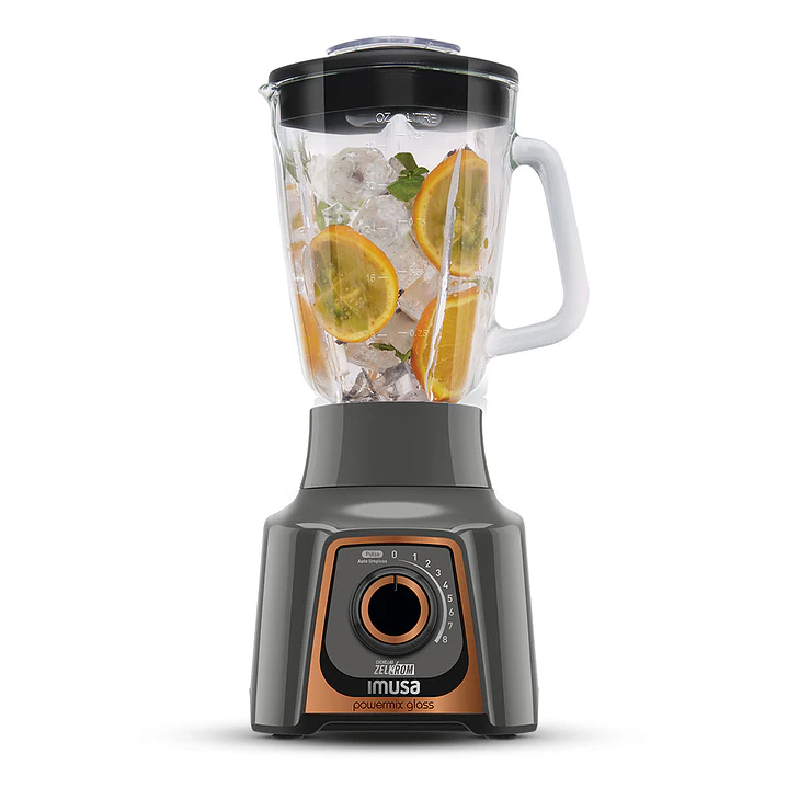 Licuadora Powermix Glass 8 Velocidades Gris Exclusivo