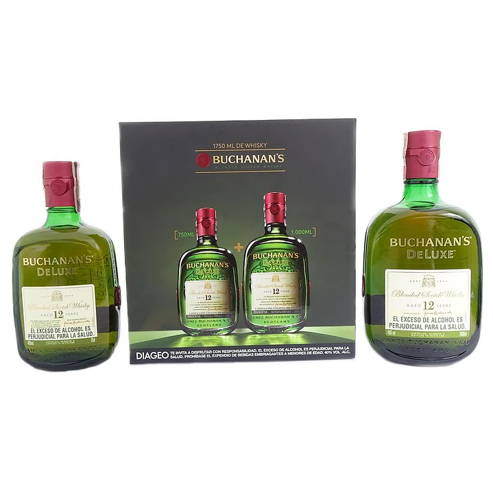 Buchanans Whisky 12 años Gift Pack de 1 L + 750 mL
