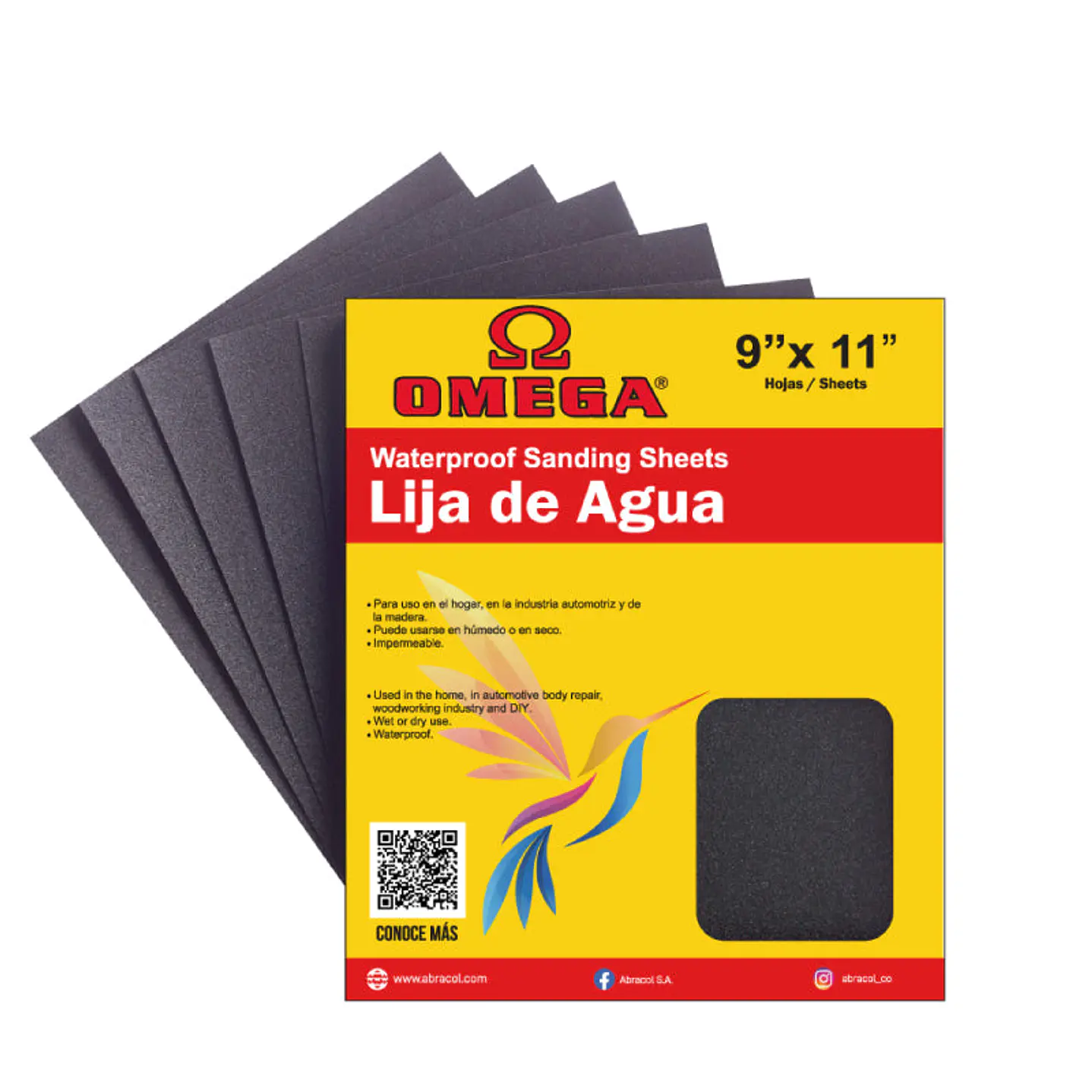 Lija Omega Abracol 60 9 x 11 Verde Negro