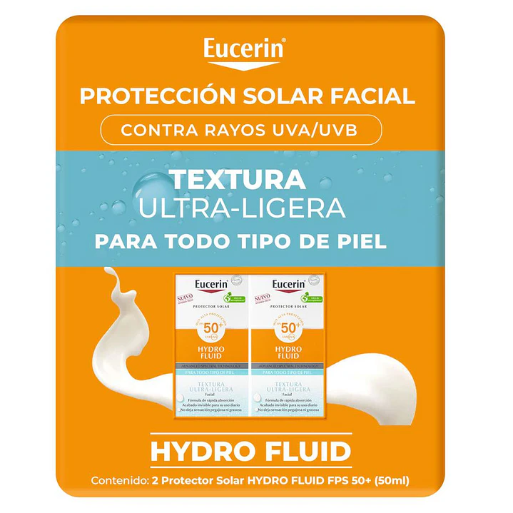 Eucerin Hydro Fluid Solar Facial 50 FPS 2 Unid 50 mL
