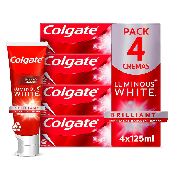 Colgate Pasta Dental Luminous White Brilliant 4 Unid 125 mL