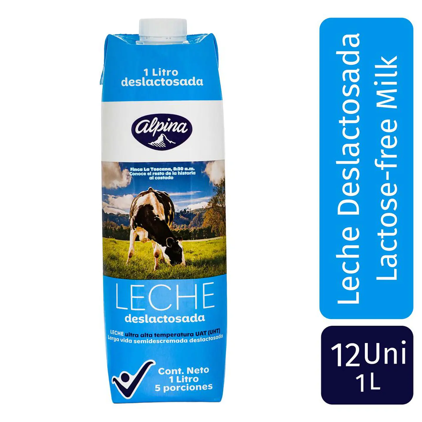 Alpina Leche Deslactosada 12 Unid 1 L